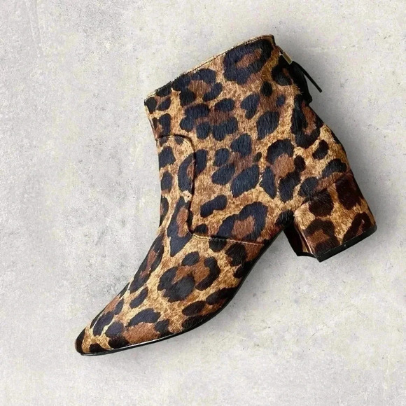 KARL LAGERFELD Women's Brown Maude Leopard Haircalf Bootie size 8.5 - Picture 5 of 8